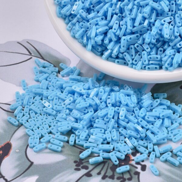 0abd9ea216592ee657c804c5b0f6b4de MIYUKI QTL413 Quarter TILA Beads - Opaque Turquoise Blue Seed Beads, 10g/bag