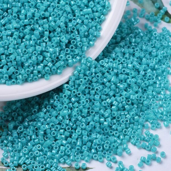 18af590d8e848403ffe2c5578ae763b9 2 MIYUKI DB0658 Delica Beads 11/0 - Dyed Opaque Turquoise Green, 10g/bag
