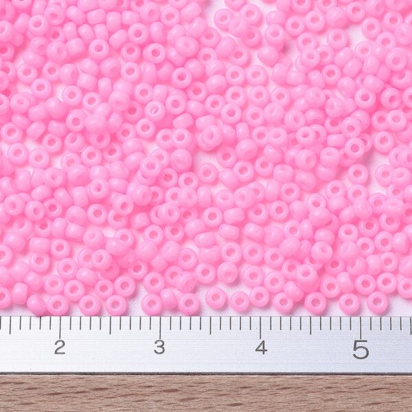 222000bc12e1d12539ea56389c42d17b MIYUKI 11-415 Round Rocailles Beads 11/0, RR415 Dyed Opaque Cotton Candy Pink, 10g/bag