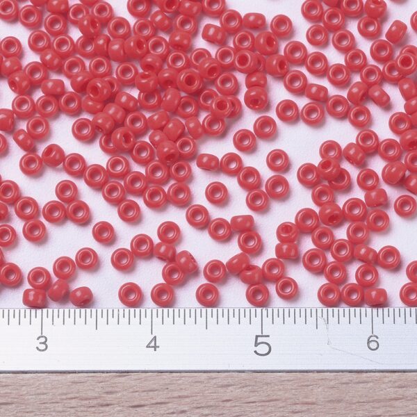 3045399ecfdd0da28ad98d28412a1853 MIYUKI 11-407 Round Rocailles Beads 11/0, RR407 Opaque Vermillion Red, 10g/bag