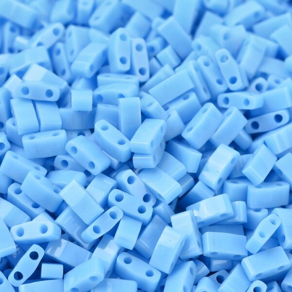 41ce494ecf60f1633e65104843c9afe1 MIYUKI HTL413 Half TILA Beads - Opaque Turquoise Blue Seed Beads, 50g/bag