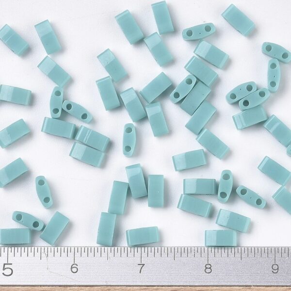 4a5f65653929a8e9dce0ec21fa9f1dfc MIYUKI HTL412 Half TILA Beads - Opaque Turquoise Green Seed Beads, 10g/bag