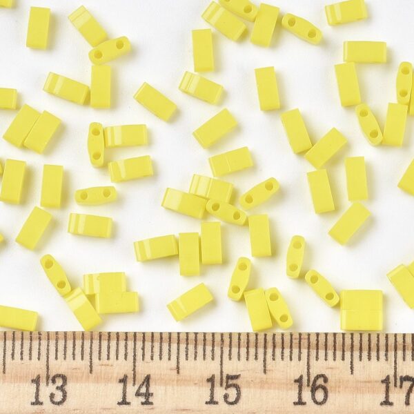4c3b39fa1e06bdeeaa51877a891fa35e MIYUKI HTL404 Half TILA Beads - Opaque Yellow Seed Beads, 10g/bag