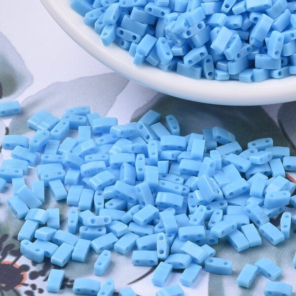 66bcdc1aef1373967636fd938096ca72 MIYUKI HTL413 Half TILA Beads - Opaque Turquoise Blue Seed Beads, 10g/bag
