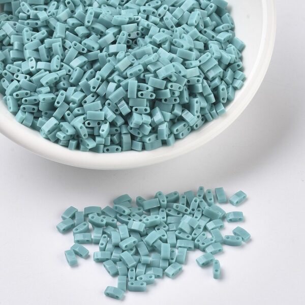 7131c05616d239e8dfac20c68b9d76a4 1 MIYUKI HTL412 Half TILA Beads - Opaque Turquoise Green Seed Beads, 10g/bag