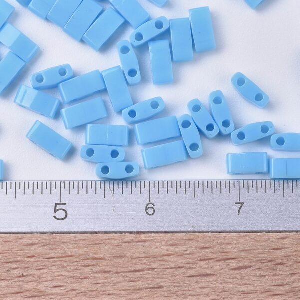 763c87680c567d877655b0802766077d MIYUKI HTL413 Half TILA Beads - Opaque Turquoise Blue Seed Beads, 10g/bag