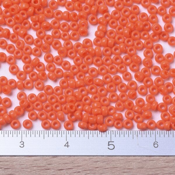7ea68f128e1394eae1f1eabab50e8884 MIYUKI 11-406 Round Rocailles Beads 11/0, RR406 Opaque Orange, 10g/bag