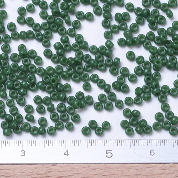 9085fbab2cd07bf7a92d65b2496402e9 MIYUKI 11-2048 Round Rocailles Beads 11/0, RR2048 Opaque Dyed Hunter Green, 50g/bag