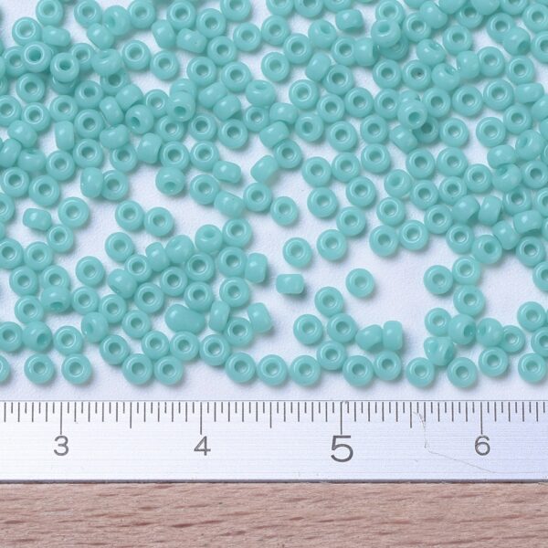 960e352d18b4f81494159fb26a8c7537 MIYUKI 11-412L Round Rocailles Beads 11/0, RR412L Opaque Turquoise Green, 50g/bag