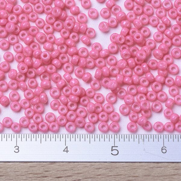 999c6cd7a74ab41ed67f0706c7241a71 MIYUKI 11-1385 Round Rocailles Beads 11/0, RR1385 Dyed Opaque Carnation Pink, 10g/bag