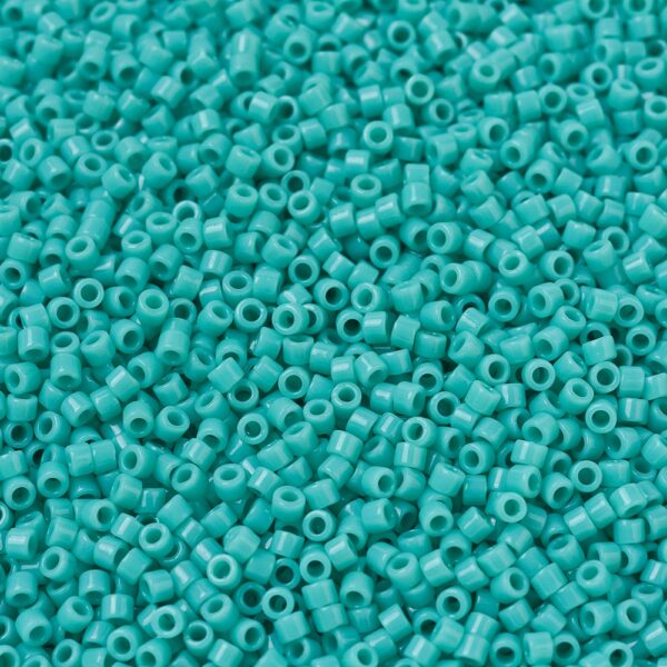 b1b84a6628a560bf21f2bced8c423f28 MIYUKI DBS0729 Delica Beads 15/0 - Opaque Turquoise Green, 50g/bag