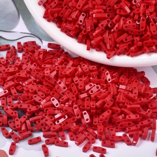 d1ecd96ac9c849d57ba129e81f11992e 2 MIYUKI QTL408 Quarter TILA Beads - Opaque Red Seed Beads, 10g/bag