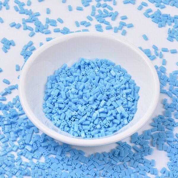 d1f30c5581ae64949453854f0eee7a1f MIYUKI HTL413 Half TILA Beads - Opaque Turquoise Blue Seed Beads, 50g/bag