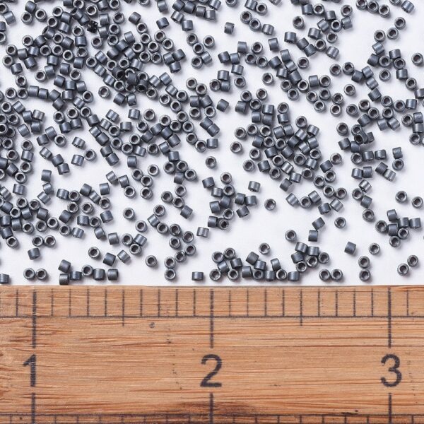 13bd7435b602cc0593e2f33923288c00 MIYUKI DB0306 Delica Beads 11/0 - Opaque Matte Metallic Dark Gray, 100g/bag