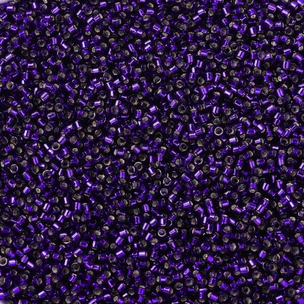 162dffd29299222922ad96d7b6be5f33 MIYUKI DB0609 Delica Beads 11/0 - Transparent Dyed Silver Lined Dark Purple, 100g/bag