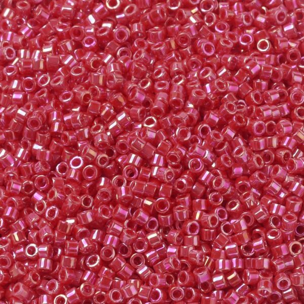 2b00222f91e0dd7b408ebc487b9666f2 MIYUKI DB0159 Delica Beads 11/0 - Opaque Vermillion Red AB, 100g/bag