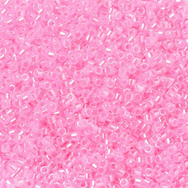 377ba86b1f0be1dcf2a46bfe135471e0 MIYUKI DB0246 Delica Beads 11/0 - Dark Cotton Candy Pink Ceylon Alabaster, 100g/bag