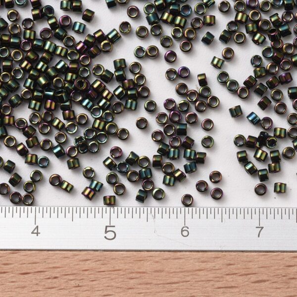 3a1ed7cb537c3432941c41b5bb1a1980 MIYUKI DB0003 Delica Beads 11/0 - Opaque Metallic Forest Green Iris, 100g/bag