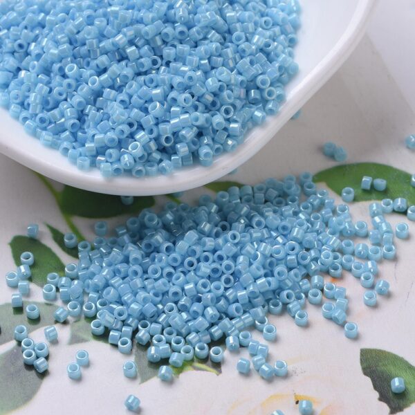 41fa3285864c39dcd536ff7aed676a1a MIYUKI DB0215 Delica Beads 11/0 - Opaque Turquoise Blue Luster, 100g/bag