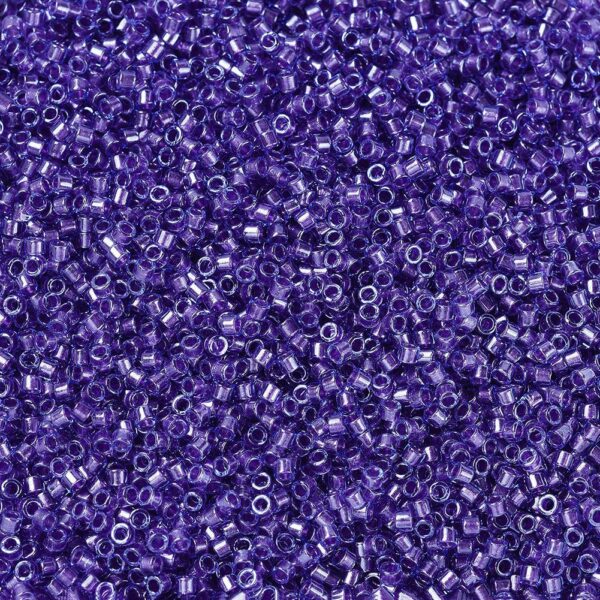 53aee0c9819496be6080a380e154b1bb MIYUKI DB0284 Delica Beads 11/0 - Transparent Sparkling Purple Lined Aqua Luster, 100g/bag