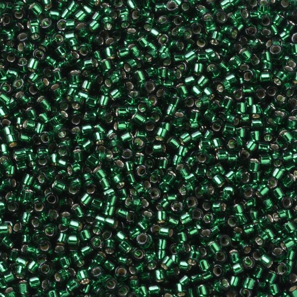 5a258adf2ca3d8f1e20e9de854e7b9ab MIYUKI DB0148 Delica Beads 11/0 - Transparent Silver Lined Emerald, 100g/bag