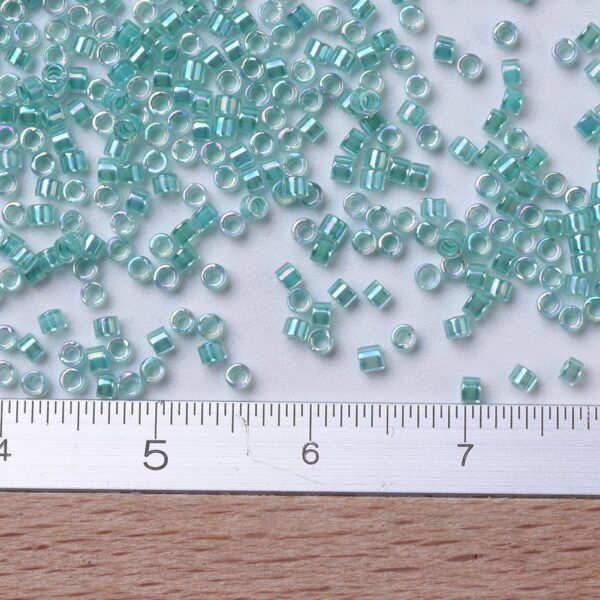 7eef7c271aacfdcfd3dd621ee365fb29 MIYUKI DB0079 Delica Beads 11/0 - Transparent Turquoise Green Lined Crystal AB, 100g/bag