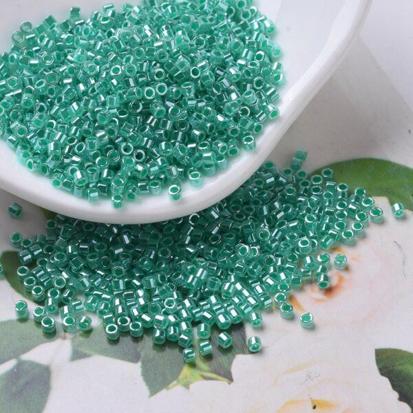 84d0f0a38eaa35d08ae7f171682cb6c7 MIYUKI DB0238 Delica Beads 11/0 - Aqua Green Ceylon Alabaster, 100g/bag
