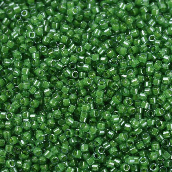 c5d9376de6e0a3295781a62eeb5b6ed8 MIYUKI DB0274 Delica Beads 11/0 - Transparent Lined Pea Green Luster, 100g/bag