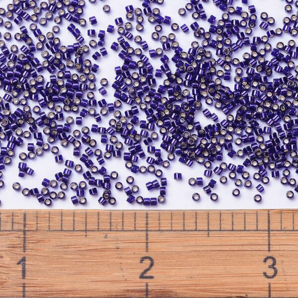 c608cbb141c5532cb5167822cefd6927 MIYUKI DB0609 Delica Beads 11/0 - Transparent Dyed Silver Lined Dark Purple, 100g/bag