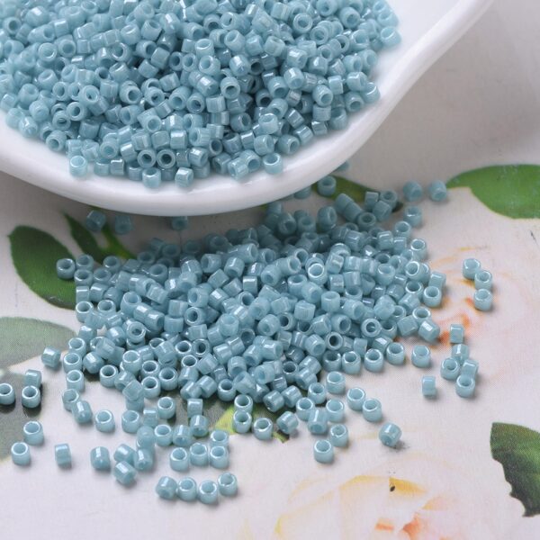 c7a3ad2c1dc2d96137d8b407f99130ca MIYUKI DB0217 Delica Beads 11/0 - Opaque Turquoise Green Luster, 100g/bag