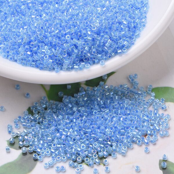 ecd98de677cfac83845160dcaed13200 MIYUKI DB0076 Delica Beads 11/0 - Transparent Light Blue Lined Crystal AB, 100g/bag