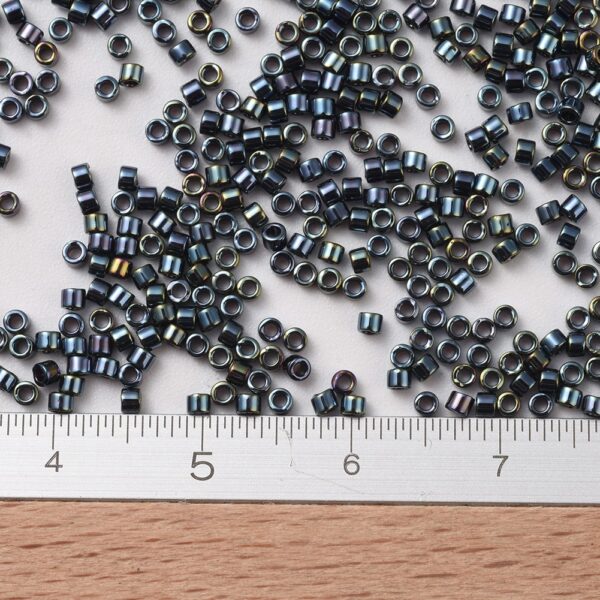fdf6ce6406e3c2ea58cb0147c717b541 MIYUKI DB0006 Delica Beads 11/0 - Opaque Gunmetal Iris, 100g/bag