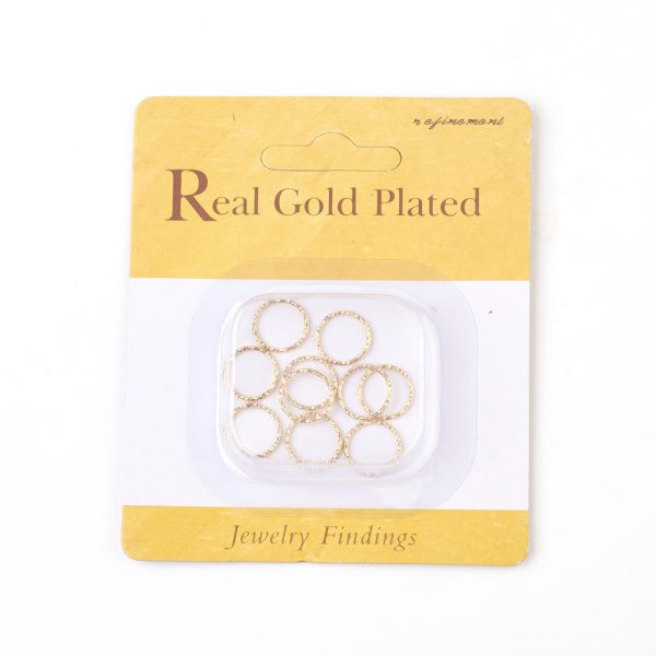 02d97e0359d0316e25369d515707466d Real 18K Gold Plated Brass Soldered Linking Rings, Nickel Free, 12x1mm; Inner Diameter: 10mm, 10 pcs/ bag