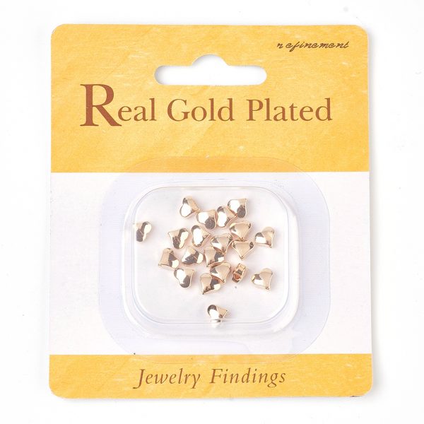 0380bc21a907794a30cd6dc190f8fafb Real 18K Gold Plated Brass Heart Spacer Beads, Nickel Free, 5x6x3.5mm, Hole: 1mm, 20 pcs/ bag
