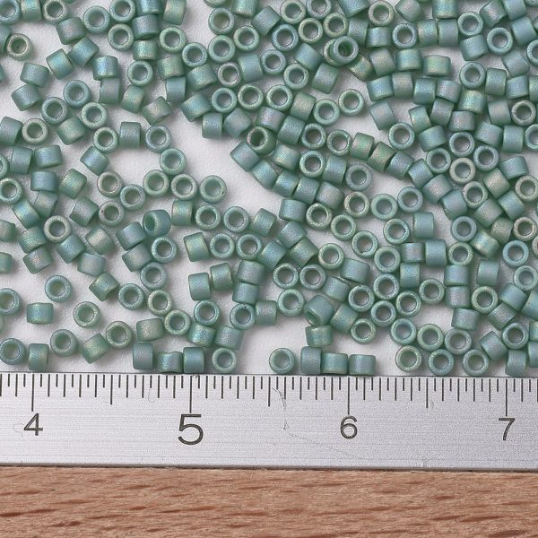 09993e1a7d2e1f498c0a79ad8eaade9f MIYUKI DB2313 Delica Beads 11/0 - Matte Opaque Glazed Sea Opal AB, 100g/bag