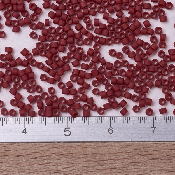1483719518f9b7515767b239bcea0d00 MIYUKI DB0796 Delica Beads 11/0 - Dyed Semi-Frosted Opaque Red, 100g/bag