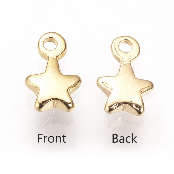 149f1634d3113ec067a24eff4701702c Real 18K Gold Plated Brass Star Charms, Nickel Free, 7x4.5x1.5mm, Hole: 1mm, 20 pcs/ bag