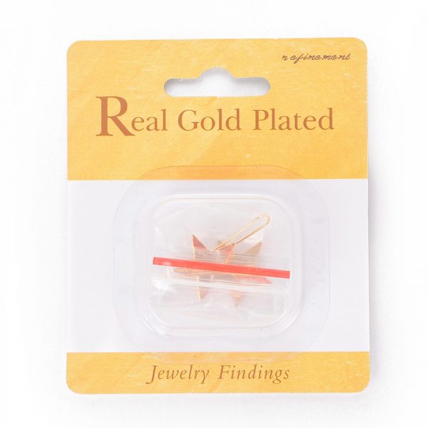 17dd9964edb46ae2522d7770af22fb31 Real 18K Gold Plated Brass Star Ear Stud Findings with Loop, 31.5x20mm, Hole: 2mm; Pin: 1mm, 2 pcs/ bag
