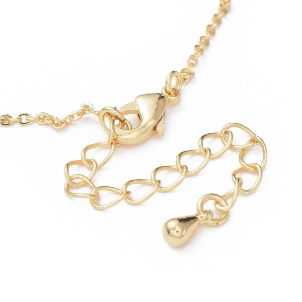1cee3dae2b0daf91b2aa280086c6e9dc Real 18K Gold Plated Brass Cable Chain Necklaces Making with Lobster Claw Clasp, 17.51 inches(44.5cm), 1 pcs/ bag