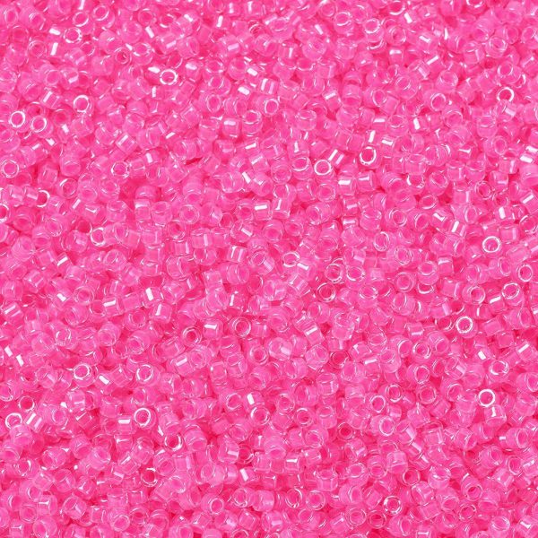 29a2113d4c5de6a6dad96944d34952f0 MIYUKI DB2036 Delica Beads 11/0 - Transparent Glow in the Dark Light Neon Pink, 100g/bag