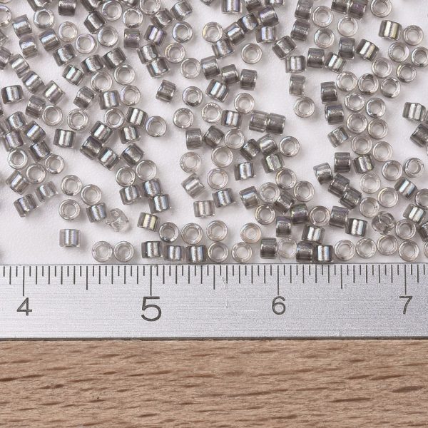 374bcadd229a8a8d231c331f5a321b93 MIYUKI DB1772 Delica Beads 11/0 - Transparent Sparkling Pewter Lined Crystal AB, 100g/bag