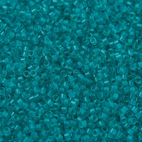 3951e0269f54f593cdb351a900b5df23 MIYUKI DB0786 Delica Beads 11/0 - Dyed Semi-Frosted Transparent Teal, 100g/bag