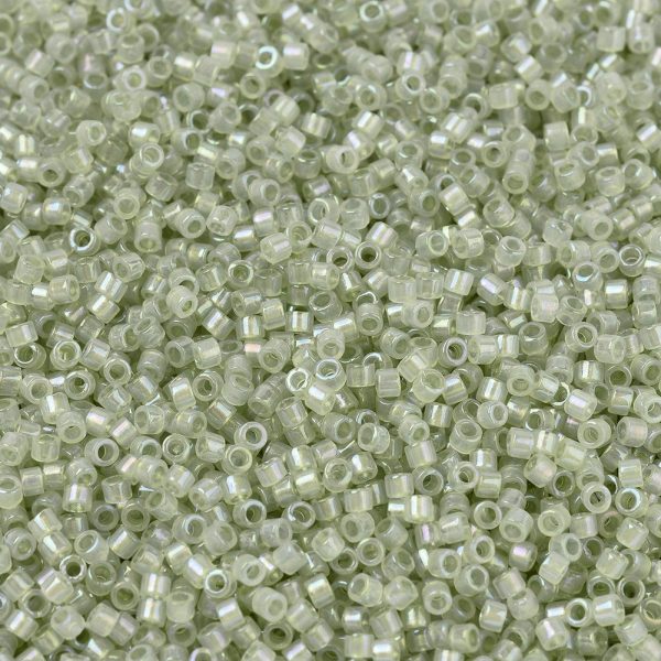 444d946e10572d46c46d3aabdcb02f0b MIYUKI DB1765 Delica Beads 11/0 - Sparkling Celery Lined Opal Alabaster, 100g/bag