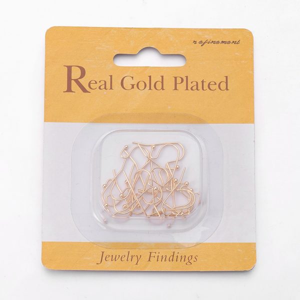 4e6fbb698b73817e0a6a35e02f8ee634 Real 18K Gold Plated Brass S Ear Wire Hooks, Nickel Free, 20 pcs/ bag