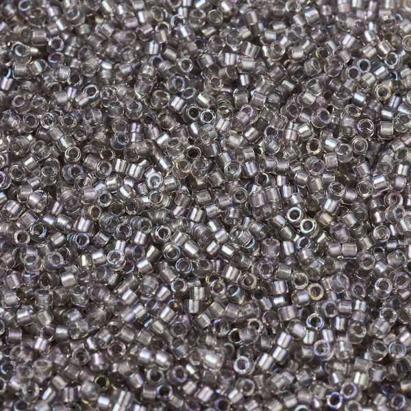 5221573c8fc58649ac996042771ae13b MIYUKI DB1772 Delica Beads 11/0 - Transparent Sparkling Pewter Lined Crystal AB, 100g/bag