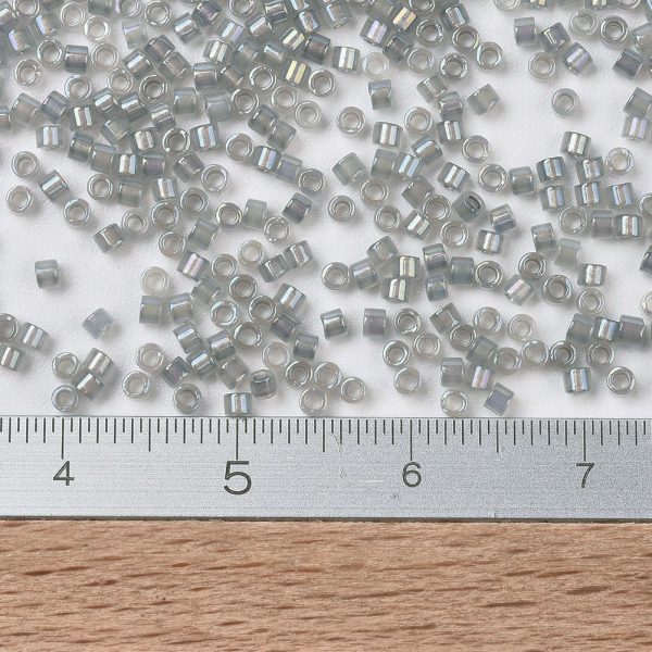 526b159aa7d0fb88a4aa7450e475ef39 MIYUKI DB1770 Delica Beads 11/0 - Alabaster Sparkling Pewter Lined Opal AB, 100g/bag