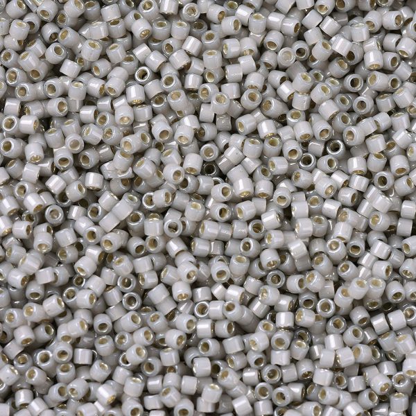 5f6c04247031413c59ffe8d323a3877f MIYUKI DB1456 Delica Beads 11/0 - Alabaster Silver Lined Light Taupe Opal, 100g/bag