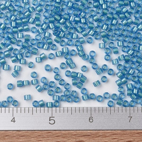 654ed0f17f2bcf522b40680f8e9737d5 MIYUKI DB1709 Delica Beads 11/0 - Transparent Mint Pearl Lined Azure, 100g/bag