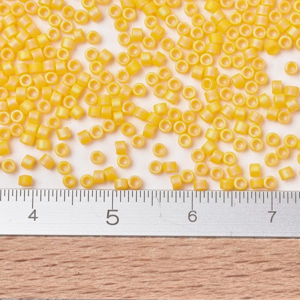 7893f423449596a8deae864cf9f9face MIYUKI DB1592 Delica Beads 11/0 - Matte Opaque Canary AB, 100g/bag