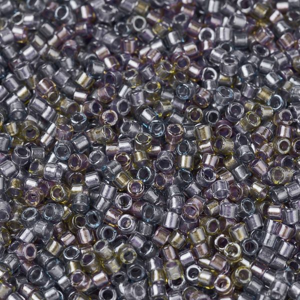 851a1c8c51a623a0167626d62ff57596 MIYUKI DB0986 Delica Beads 11/0 - Transparent Sparkling Lined Majestic Mix (Purple Gold), 100g/bag